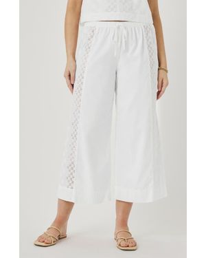 Splendid Kenzie Geo Eyelet Crop Wide Leg Pants - White