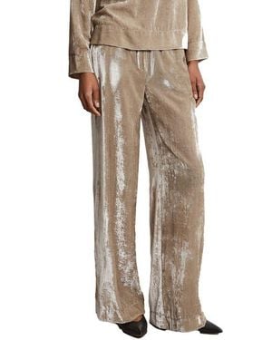 Ottod'Ame Velvet Palazzo Pants - Natural