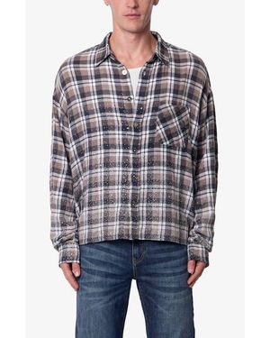 MNML Rhinestone Flannel Shirt - Blue