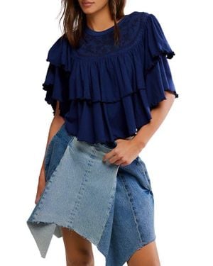 Free People Rose Party T-Shirt - Blue