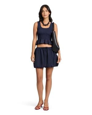 Onia Air Linen Smocked Tank - Blue
