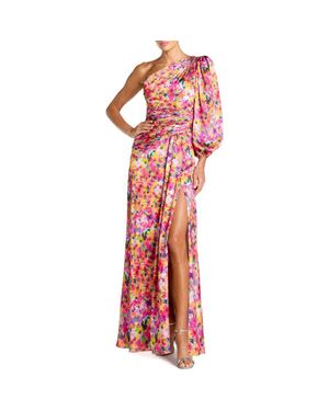 sachin and babi light blue dress Mac Duggal Women's Crepe One Shoulder Gown with Flower