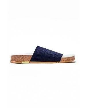Message Cozy Shaw Slide - Blue