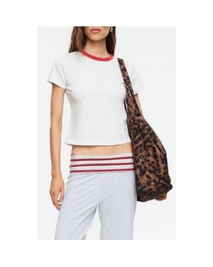 Lioness Clubhouse Cotton Ringer T-Shirt - Brown
