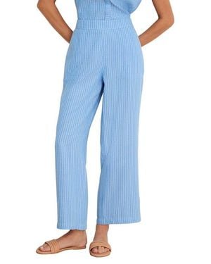 NIC+ZOE Fairfield Gauze Ankle Wide Leg Pants - Blue