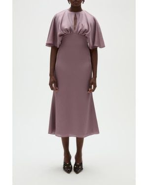 Amsale Hammered Satin Cocktail Dress - Purple