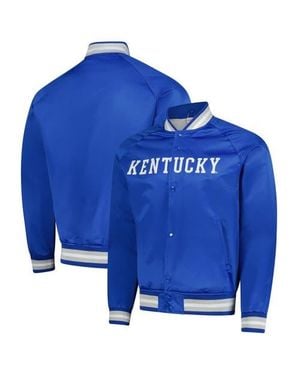 Mitchell & Ness Kentucky Wildcats Lightweight Satin Raglan Full-Snap Jacket - Blue
