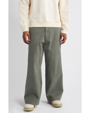 Elwood Bubble Twill Wide Leg Pants - Blue