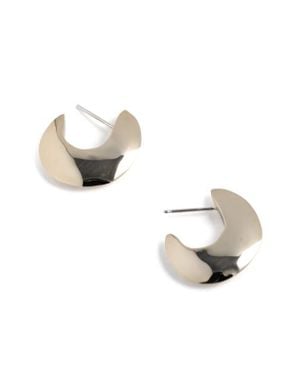 Faris Saucer Hoop Earrings - Metallic