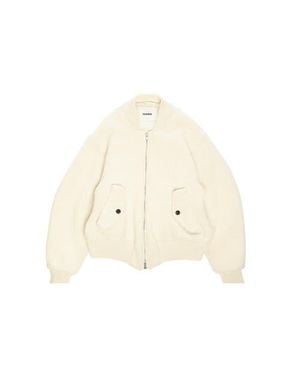 vowels Handstitch Knitted Bomber Jacket - White