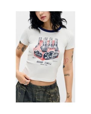 BDG Soda Cotton Graphic Baby Tee - Gray