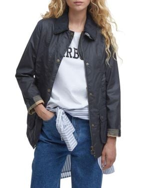 Barbour Fiddich Waxed Cotton Coat - Blue