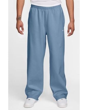 Nike Solo Swoosh Open Hem Fleece Sweatpants - Blue