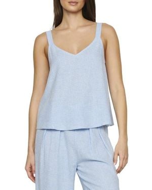 Eberjey Linen Blend V-Neck Camisole - Blue
