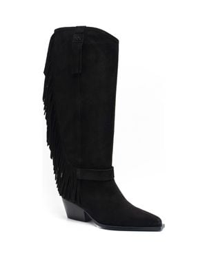 Free People Faith Fringe Western Boot - Black