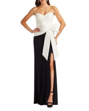 Tadashi Shoji Strapless Stretch Crepe Gown - Black