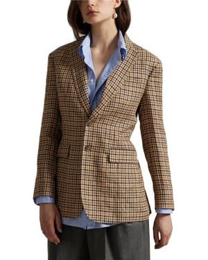 Polo Ralph Lauren Plaid Linen Blazer - Brown