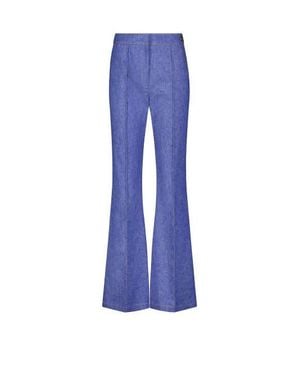 Callas Milano Lola Denim Stretch Crepe Cropped Flare Trouser - Blue