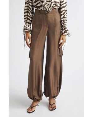 Toccin James Wide Leg Cargo Pants - Brown