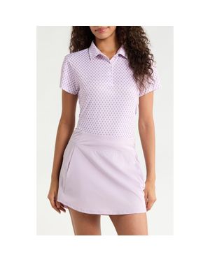 Swannies Zara Geometric Print Piqué Polo - Purple