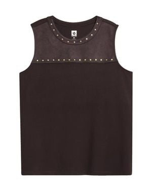 Anne Klein Studded Shell Top - Brown