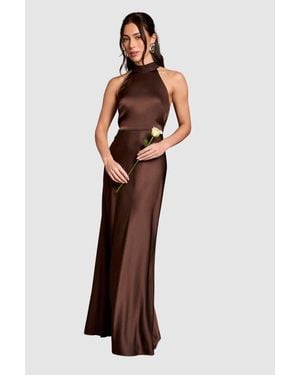 Coast Halter Neck Maxi Dress - Brown