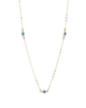 SET & STONES Birthstone Station Necklace - White
