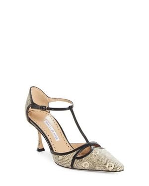 Manolo Blahnik Gish T-Strap Pump - Multicolor