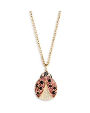 Grace Winfrey Ruby & Diamond Ladybug Pendant Necklace - Metallic