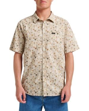 Quiksilver Ditsy Mini Classic Floral Short Sleeve Cotton Button-Up Shirt - Natural