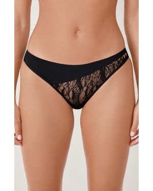 Etam Mysterieuse Lace Trim Panties - Black