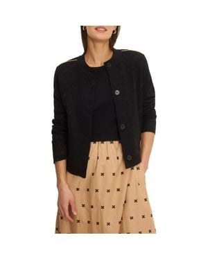 NIC+ZOE Piped Knit Statement Jacket - Black