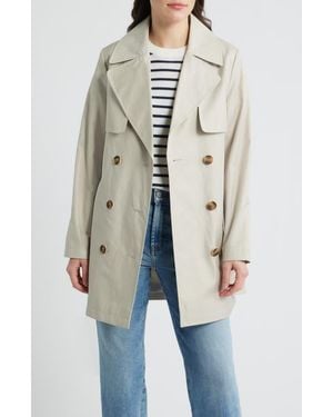 Via Spiga Water Resistant Cotton Blend Trench Coat - White