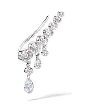 Maria Tash Curved Crescendo Single Diamond Ear Crawler - White
