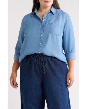 Caslon Long Sleeve Chambray Shirt - Blue