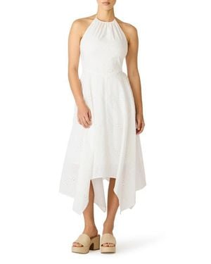 Steve Madden Dalina Eyelet Embroidery Halter Dress - White