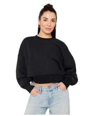 Fabletics Year Round Terry Crew Neck Sweatshirt - Black