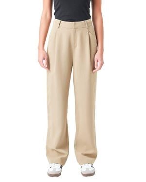 Grey Lab High Waist Wide Leg Pants - Natural