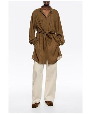 Bimba Y Lola Lead Corduroy Barrel Leg Pants - Natural