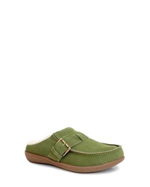 Revitalign Siesta Faux Fur Lined Clog - Green