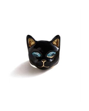 BaubleBar Nine Lives Cat Ring - Black