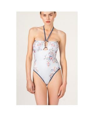 Jessie Zhao New York Porcelain Wave Reversible One Piece Swimsuit - Blue
