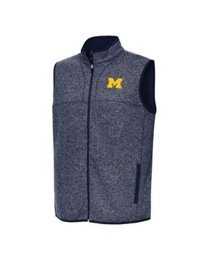 Antigua Michigan Wolverines Fortune Full-Zip Vest - Blue