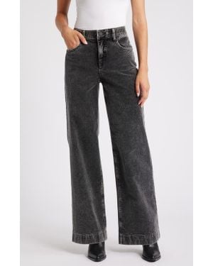 Wit & Wisdom 'Ab'Solution High Waist Wide Leg Corduroy Pants - Black