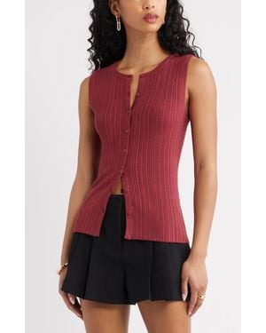 Open Edit Button Front Rib Tank - Red
