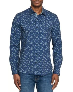 Con.struct Paisley Woven Long Sleeve Basic - Blue