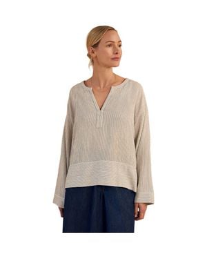 Celtic & Co. V-Neck Relaxed Swing Top - Natural