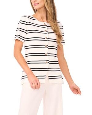 Ted Baker Gail Stripe Button-Up Sweater - White