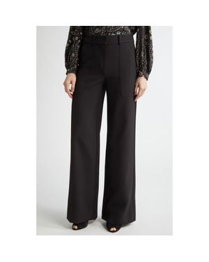 Veronica Beard Cole Wide Leg Pants - Black