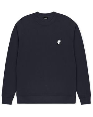 Alix Ghost Relaxed Midweight Fleece Crewneck Sweatshirt - Blue